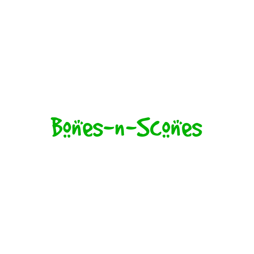 BONES-N-SCONES Green Bones-N-Strong cotton washable, reusable bag